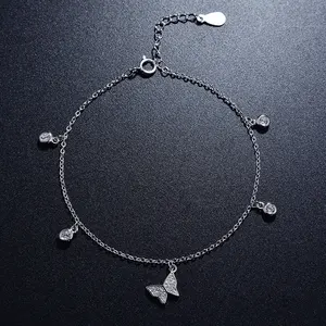 Baoyuan Butterfly bracelet CZ charm 925 sterling silver jewelry CAB3105