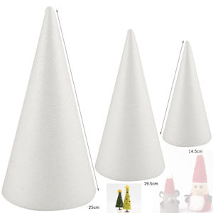 Cône en polystyrène solide pour projets artistiques décoration de fête de mariage 14.5-25cm - Product Image 1