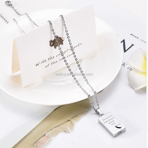 Merveilleux collier d'urne carrée en acier inoxydable pendentif souvenir commémoratif de crémation pour <span class=keywords><strong>maman</strong></span> papa animal de compagnie chat/chien-beaux bijoux - Product Image 3