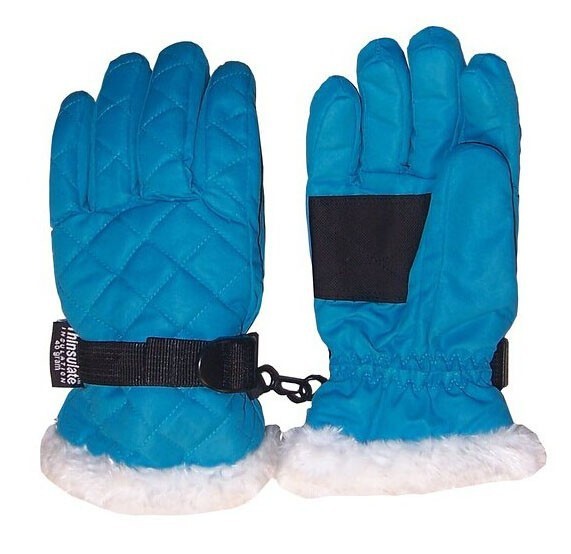 Filles. 3m thinsulate gant de skiimperméable matelassée avec fausse fourrure trim
