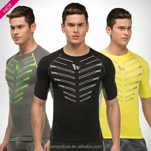 Camisetas ajustadas de compresión para hombre, camisa de manga corta, ropa deportiva para entrenamiento, camiseta de gimnasio, ropa deportiva para Fitness y Yoga, gran oferta