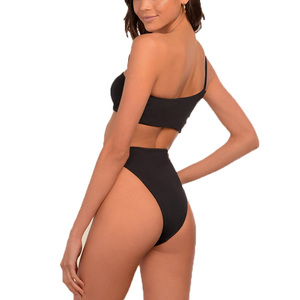 <span class=keywords><strong>Bas</strong></span> <span class=keywords><strong>de</strong></span> bikini en nylon spandex personnalisé <span class=keywords><strong>de</strong></span> haute qualité à une épaule pour femme - Product Image 2