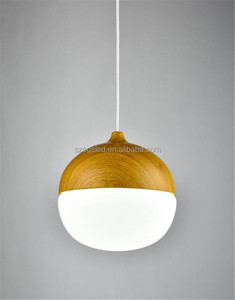 Moda Simple Arte De Madera Restaurante Cristal Colgante Barra de La Lámpara Colgante Luz Milk Tea Shop Cafe Luz Redonda - Product Image 3