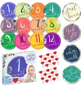  Baby Monthly Stickers  Floral Baby Milestone Stickers