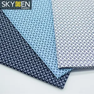 Skygen小さな長方形の平織りシルキーなドレスシャツ用の最高のカスタムコットンプリント生地