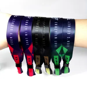 Customizable LOGO text graphics woven fabric holiday wrist band