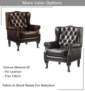 <span class=keywords><strong>Fauteuil</strong></span> avec dossier en cuir PU Antique pour salon, ouvert à boutons, style Antique - Product Image 4