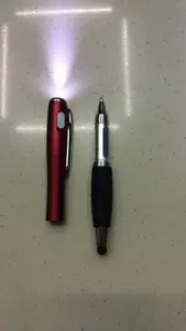 3 1 다기능 프로모션 LED 라이트 펜 스타일러스 볼 펜 로고 인쇄 광고 금속 펜