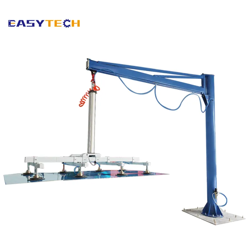 crane over 500KG metal plastic sheets plates 3000mm glass loading arm suction pad vacuum system
