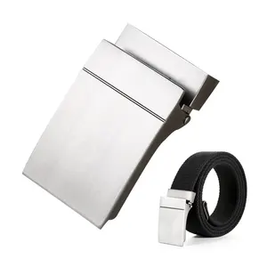 Wholesale Alloy Metal Automatic Flip Top Webbing Canvas Belt Buckle Parts