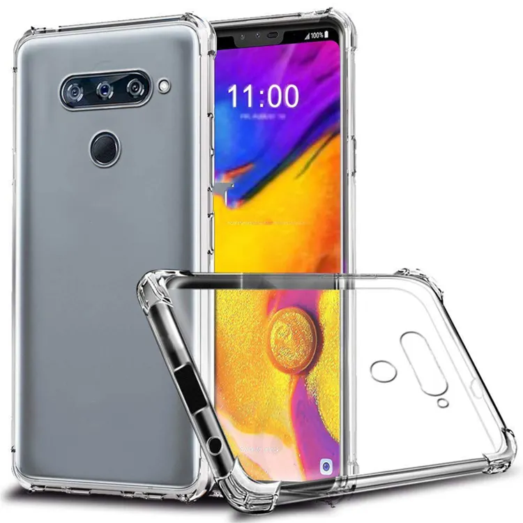 Funda transparente para teléfono LG V40 thinq, a prueba de caídas, gel TPU