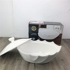 Bianco ciotola di minestra di ceramica zuppiera con in rilievo la decorazione di alta qualità a buon mercato prezzo - Product Image 5