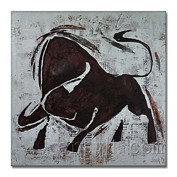 Pop Handgemaakte Moderne Abstracte Bull Schilderen