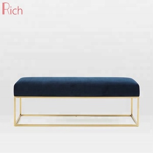 Panca Lunga Ottoman alla Moda in Stile Nordico, Divano in Tessuto, Sgabello Lounge - Product Image 2