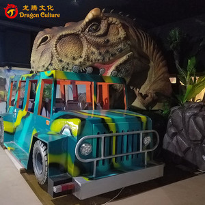 Modèle animatronique de dinosaure T-rex personnalisé pour parc d'attractions, décoration pour 5 personnes, mordant une voiture jeep, <span class=keywords><strong>prix</strong></span> de vente - Product Image 2
