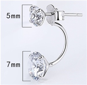 DUOYING Eleganti orecchini a lobo in argento sterling 925 con zirconi cubici rotondi, <span class=keywords><strong>gioielli</strong></span> scintillanti minimalisti per donne, ragazze, matrimoni - Product Image 4