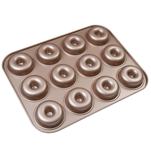<span class=keywords><strong>Moule</strong></span> à gâteaux à donuts en acier au carbone, 12 cavités antiadhésif, de qualité alimentaire, 1 pièce - Product Image 1