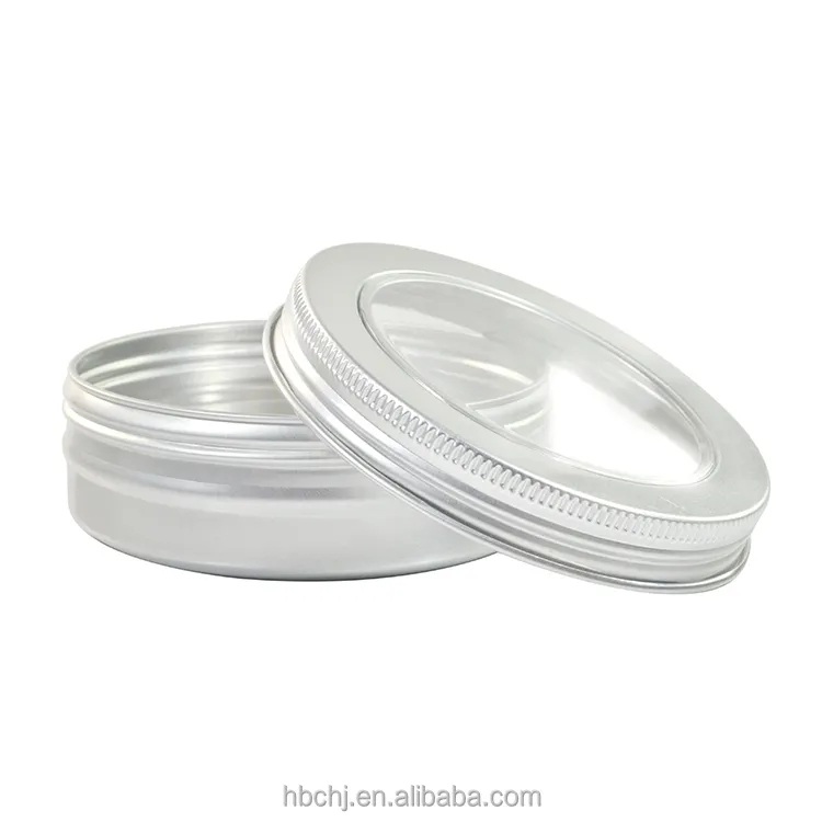 Binnen Zichtbaar 60 Ml 80 Ml 100 Ml 150 Ml Lege Metalen Kan Container Aluminium Tin Pot Met Clear Window