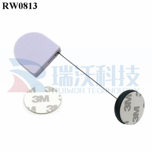 RUIWOR RW0813 D-shaped Small Retractable String Reel Plus Dia 30mm Circular Adhesive ABS Thick Plate As <strong>Security</strong> <strong>Equipment</strong> - Product Image 6