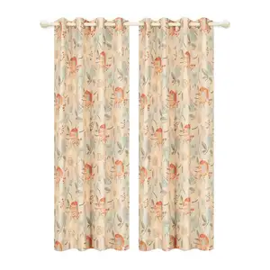 Good sleep 3 layer polyester blackout insulation Floral fancy window curtain