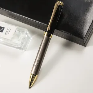 2024 베스트 셀러 메탈 트위스트 3D 엠보싱 로고 우아한 디자인 사업 고대 펜