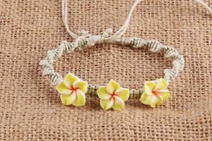 GH-02 fabricación fábrica Hawaii Cordón de cera Flor de <span class=keywords><strong>Fimo</strong></span> de la arcilla del polímero joyería barata de la pulsera - Product Image 2