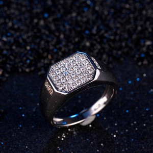 Anello in Argento Sterling 925 Stile Turco Classico per Uomo, Anello alla Moda con Diamante - Product Image 1
