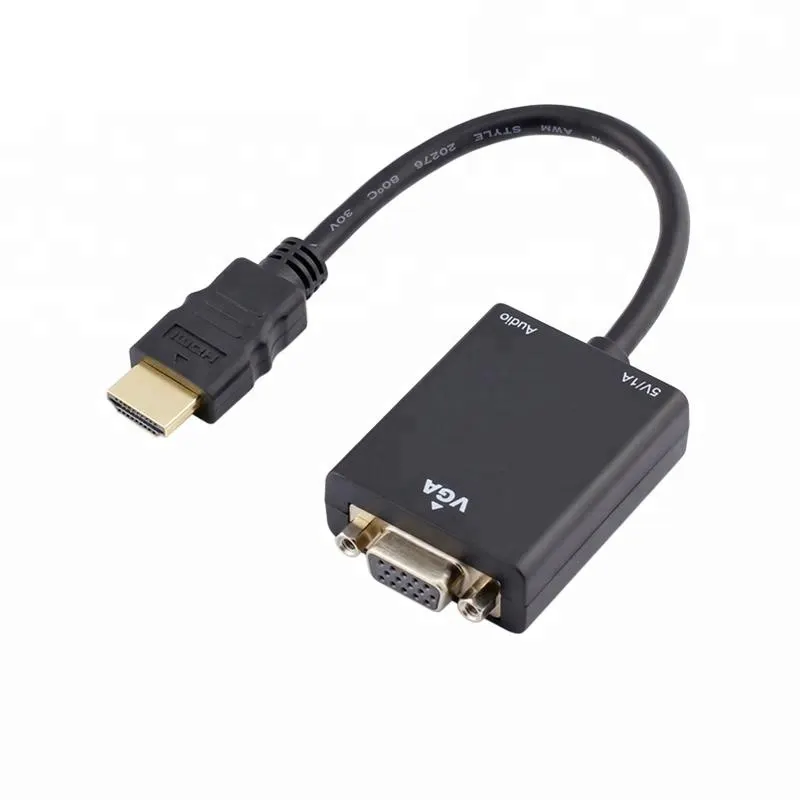 ULT-unite HDMI To VGA Adapter Video Converter With 3.5mm Audio Cable And Micro USB Port For Power