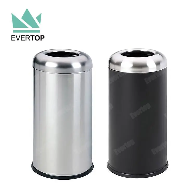 DB-65G Airport Stainless Steel Open Top Litter Bin Dustbin Open Dome Top Stainless Steel Trash Can Waste Container Commerical