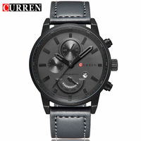 Jam Tangan Pria CURREN 8217, Tali Kulit, Quartz, Analog, Tanggal Otomatis, Sederhana, Asli, Fashion, Mewah, Bisnis