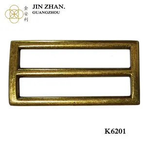 K6201 Alibaba Guangzhou aleación de Metal de zinc anillo cuadrado y deslizante para bolsa