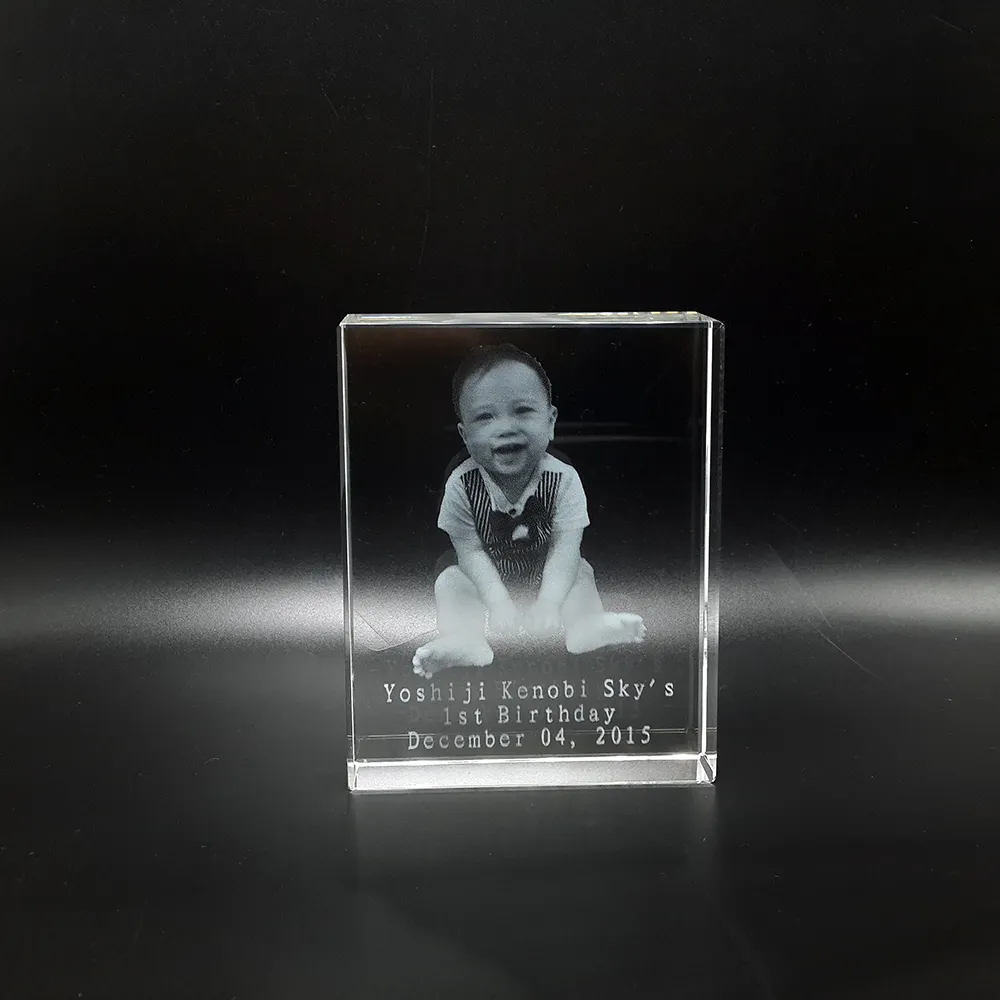 birthday souvenirs laser engraved crystal photo frame,crystal baptism gifts