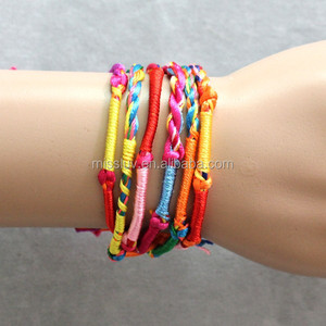 Pulsera Tejida a Mano con Cuerda de Algodón de Colores, Pulsera Trenzada de Cordón de Algodón Arcoíris, Pulsera de la Amistad Económica para Regalo Promocional - Product Image 3