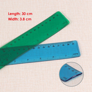 30 cm Màu Sắc Không Thể Phá Vỡ Rõ Ràng Nhựa PVC Linh Hoạt Thẳng Cai Trị - Product Image 2