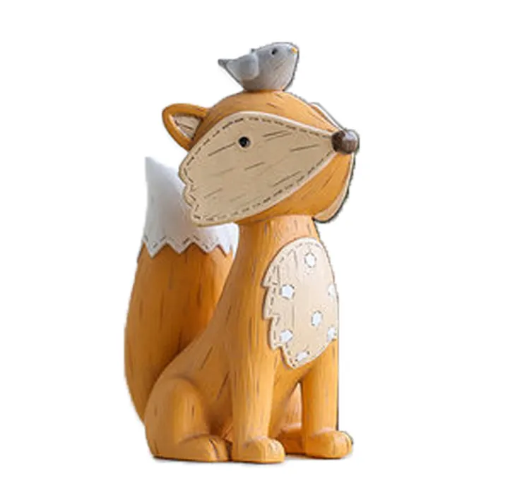 Figura de resina Little Fox, estatua de jardín Fox, estado animal personalizado