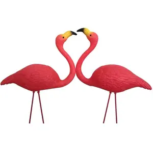 Plastik bahçe pembe flamingo çim süs pembe flamingo bahçe yard kazıklar