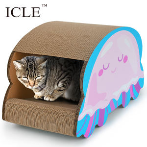 ईओ-फ्रेंडली लक्जरी रीसायकल ककार हाउस बॉक्स कार्डबोर्ड क्राफ्ट कैट स्क्रैचर - Product Image 5