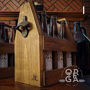 Porte-bouteille en bois et Soda, petite ferme en bois, suspension et ouvre-bouteille, style portatif et rustique, pour la maison - Product Image 2