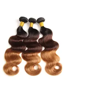 Mink Brazilian Ombre Human Hair Bundles Straight Body Wave 1B/4/30 Ombre Human Hair Weaves