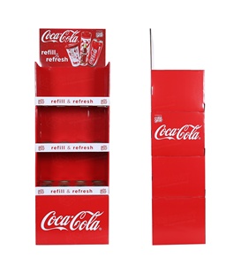 Estante de exhibición de cartón personalizado para <span class=keywords><strong>supermercado</strong></span>, expositor de papel corrugado para jugo de bebidas, fácil de montar - Product Image 5