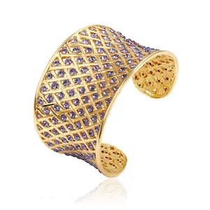 bangle-110 xuping AAA CZ jewellery gold Adjustable Cuff Bangle bracelet