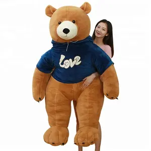 Oso de peluche grande, oso polar gigante con ropa