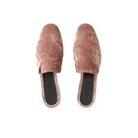 Pantoufles en velours 2018, chaussures plates de luxe, mode supérieure