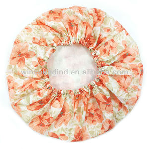 โพลีเอสเตอร์พิมพ์ลายดอกไม้สองชั้นอเนกประสงค์พร้อมหมวกอาบน้ำไมโครไฟเบอร์ - Product Image 2