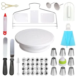 Hot Sale Cake Decorating set baking tools rotating turntable Supplies plastic cake stand kit cake decorating tips set