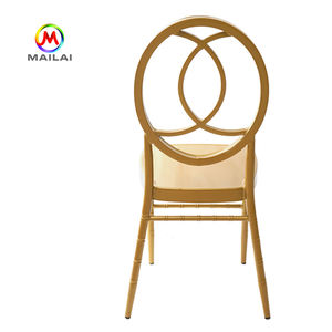 كرسي فينيكس الذهبي قابل للتكديس بإطار معدني، كرسي شيافاري للتأجير في المناسبات - Product Image 3