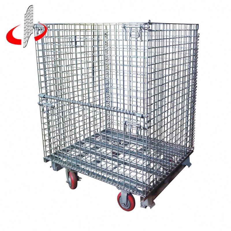 Pliable Galvanisé Pliable Récipient En Métal Tressé Cage
