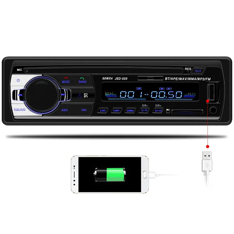 Hikity — autoradio MP3, lecteur Audio, Sd, Usb, 2.0, WMA, stéréo, 1 Din, pour voiture