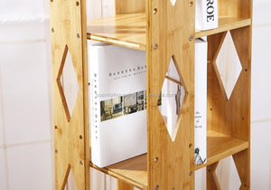 Bamboo 5 Tiers Revolving Libreria con 5 Regolabile Multiuso Libro Scaffali - Product Image 2