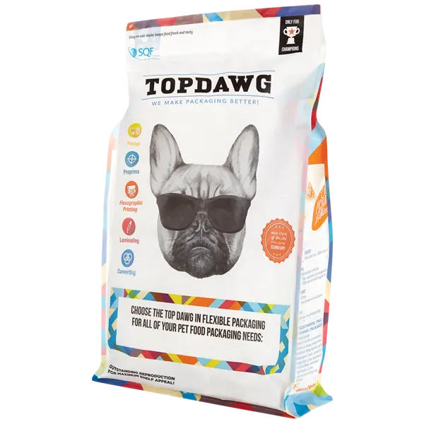 Impresión personalizada, fondo plano resellable, lámina de sellado de 8 lados, bolsa de aperitivos para perros y gatos, bolsa de plástico para alimentos para mascotas de 15kg